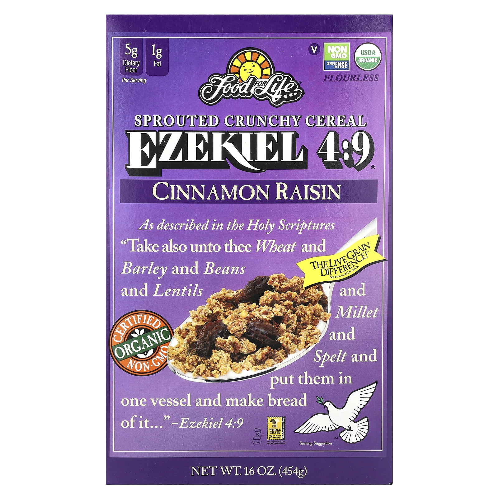 Food For Life Ezekiel 4:9 Crunchy Cereal, Cinnamon Raisin, Organic