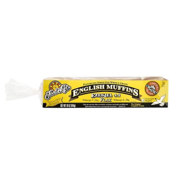Food For Life Organic Ezekiel 4:9 Flax Sprouted English Muffin, 16 Ounce -- 6 per case