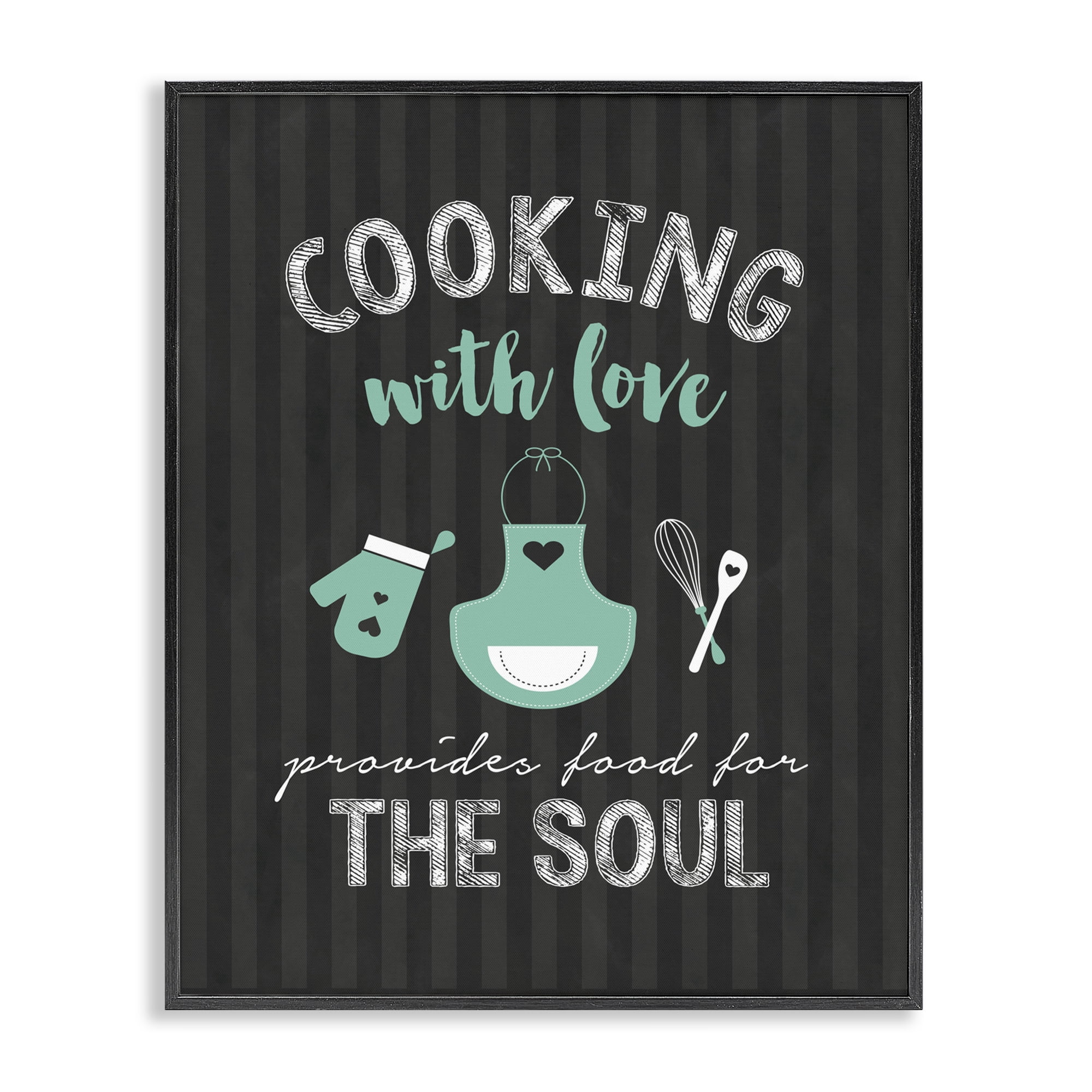 Food For Soul Black & Green Black Framed Giclee Art, design by Lettered and Lined
