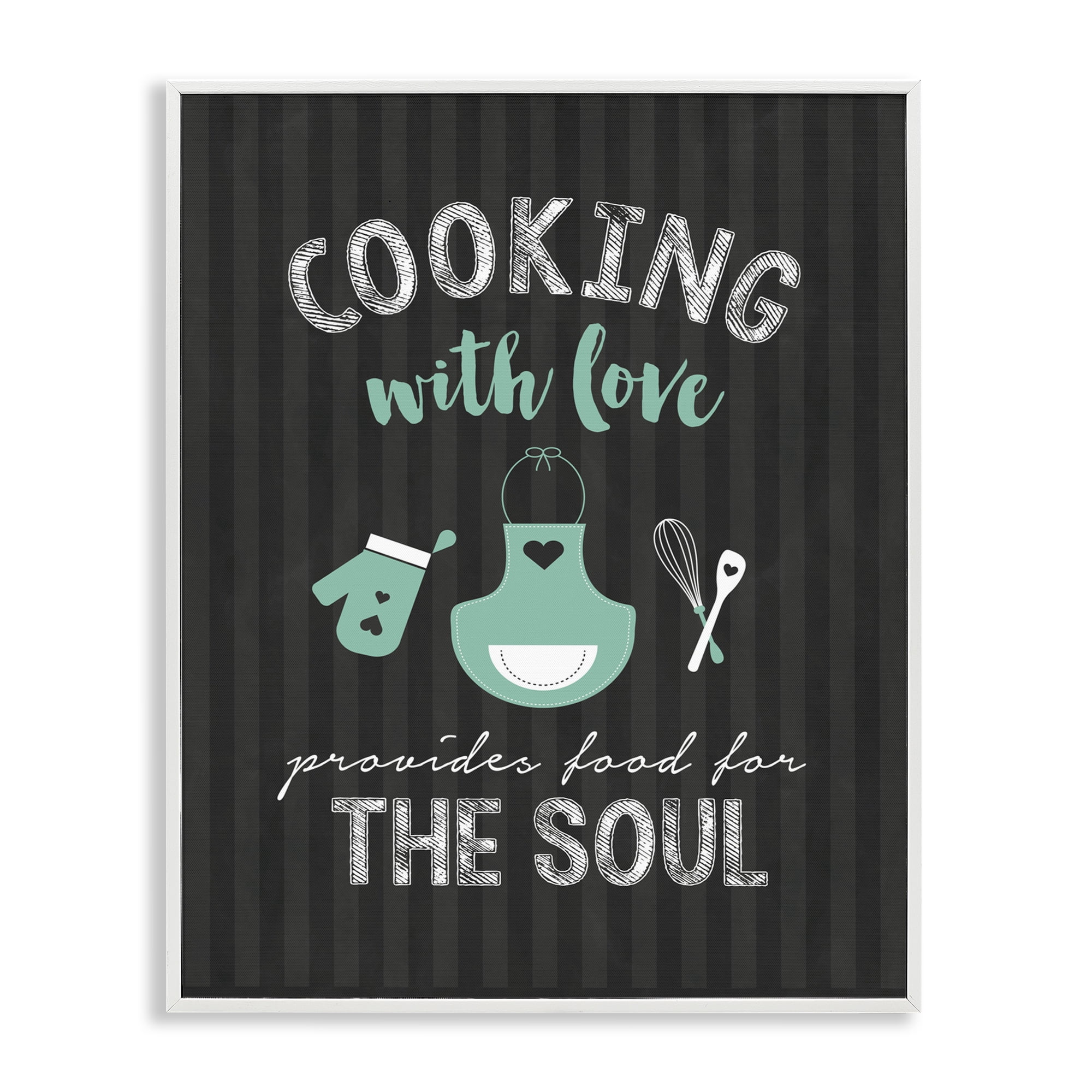 Food For Soul Black & Green White Framed Giclee Art, design by Lettered and Lined