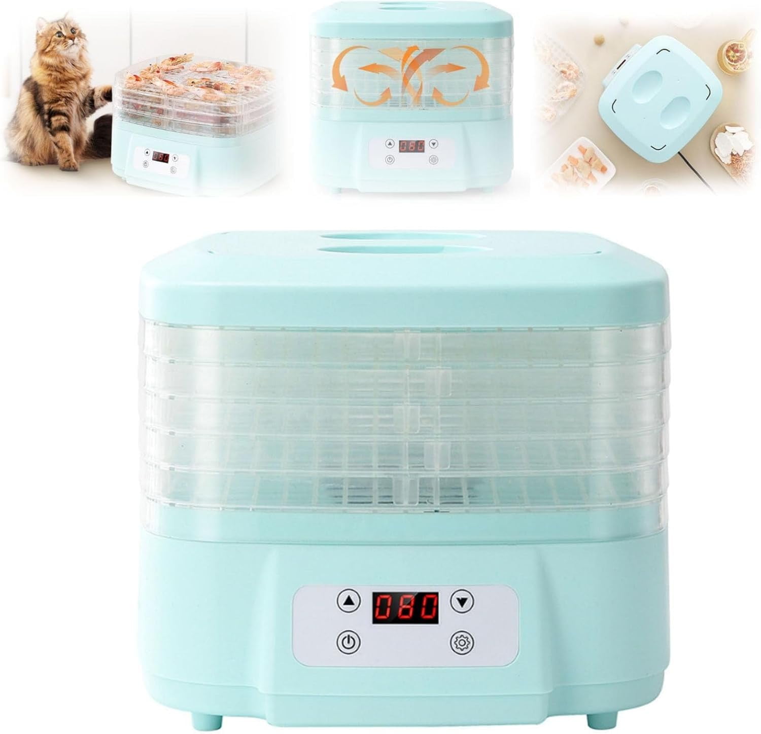 Food Freeze Dryer Machine for Home, Dryer Machine for Candy and Snacks, Food Dehydrator Machine with Digital Adjustable Timer and Temperature Control, for Beef Fruits Meat Vegetables