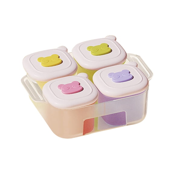 Food Freezer Tray with Lid Silicone Portion Control Mold for Puree And Broth Reusable Snack Containers BPA-Free Stackable Essential Storage Box for Homemade Baby Meals