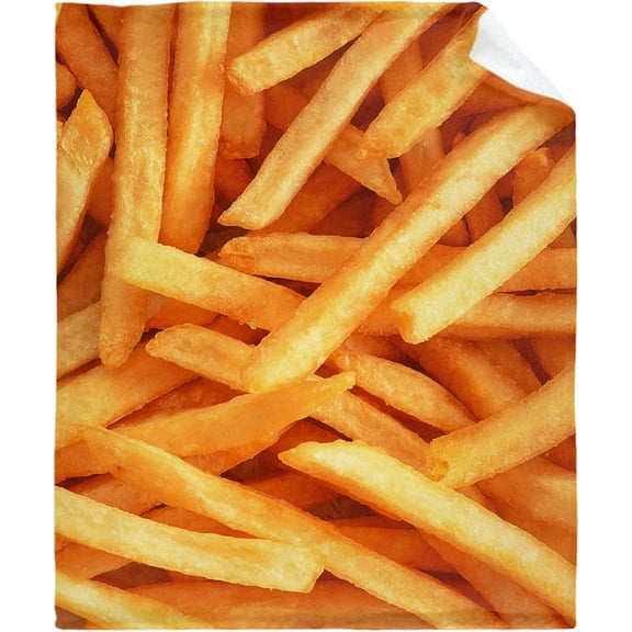 Food French Fries Blanket Plush Gift for Kid Women Toddler Flannel Throw Lover Lightweight Sheet Super Soft Flannel Blankets Decor Bed All Season Teen 50 x 60