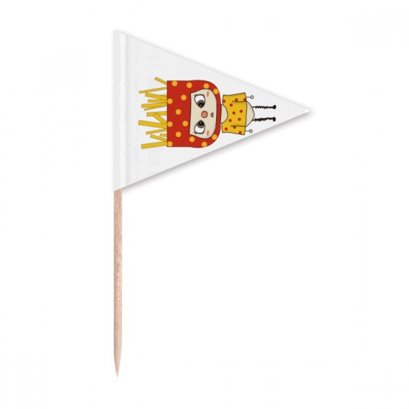 Food Frenchfries Oil Yellow Snack Potato UU Toothpick Triangle Cupcake Toppers Flag