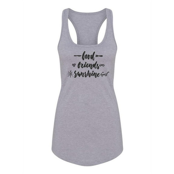 Food, Friends And Sunshine Racerback Tank Women -Image by Shutterstock, Female Large