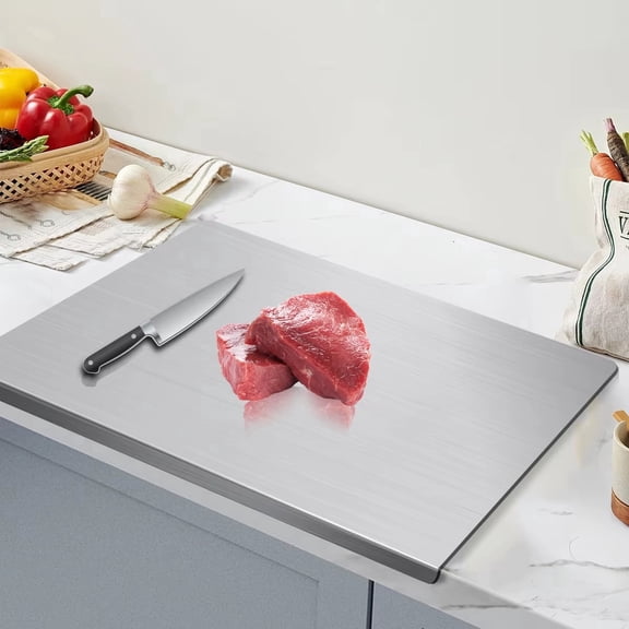 Food Grade 304 Stainless Steel Cutting Board, Waterproof Mold Proof Small Chopping Block for Home Kitchen Baking Meal Prep