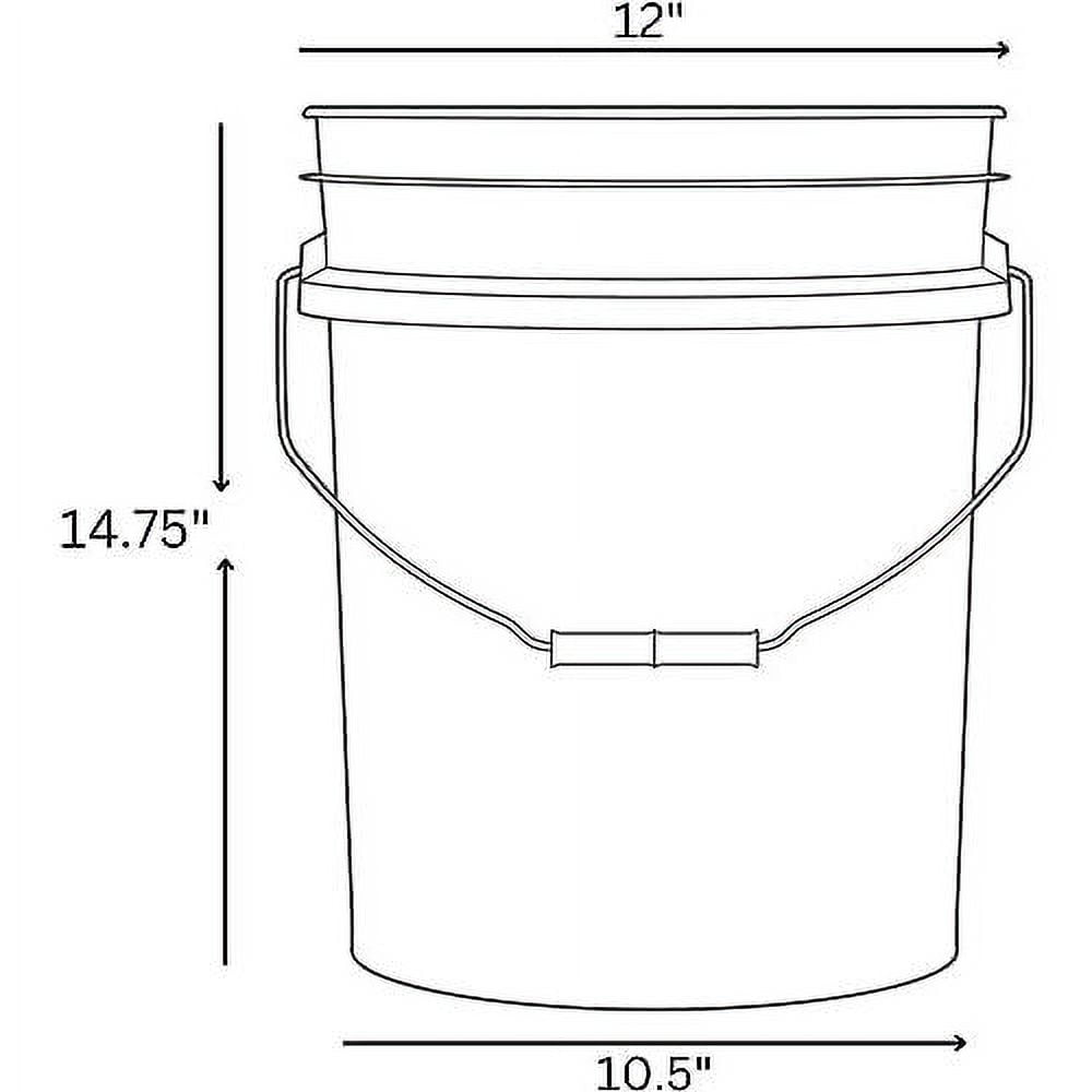 Food Grade 5 Gallon Made In Plastic Bucket With Air Tight Screw On Lid