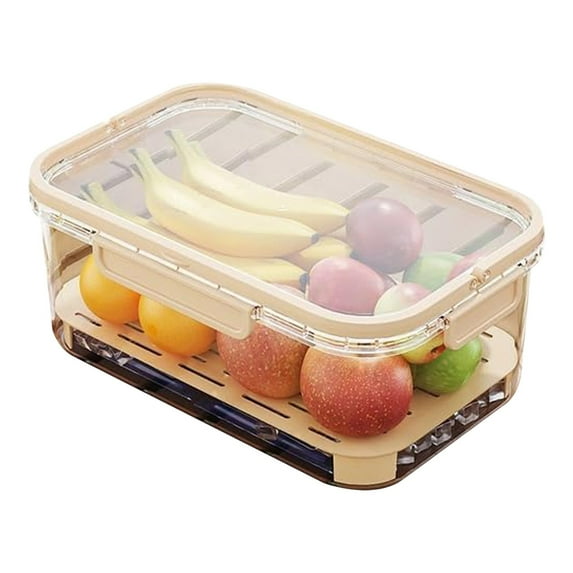 Food Grade Airtight Transparent Refrigerator Storage Container for Bread Vegetables Fruits Snacks Camping Picnic Outdoor Fresh Keeping Sealed Organizer