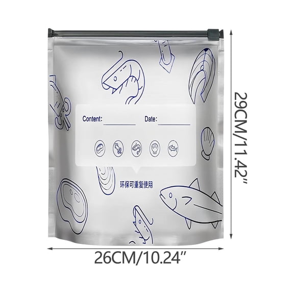 Food-Grade Aluminum Foil Sealing Bags 10-Pack, Large Size Ziplock Bags for Refrigerator and Freezer, Airtight Closure for Long-Term Food Storage, Ideal for Bulk Items