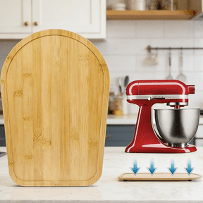 Food-Grade Bamboo Mixer Slider for Kitchenaid Bowl Lift 5-8Qt, Countertop Storage Mover, Mixer Sliding Tray Appliance Attachments