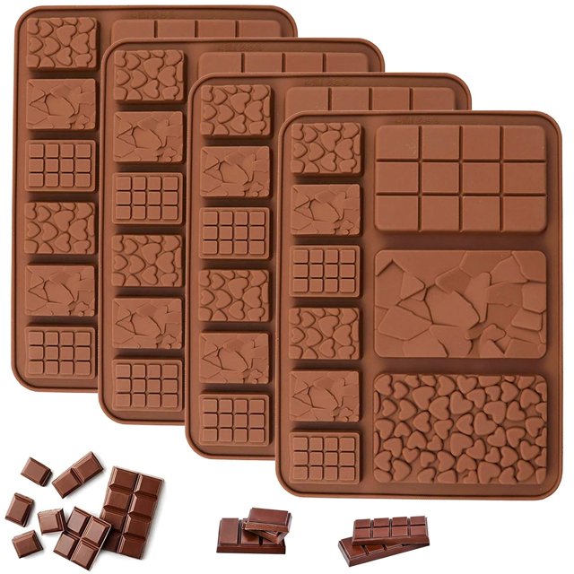 Food Grade BreakApart Chocolate Molds Set of 4 Packs NonStick