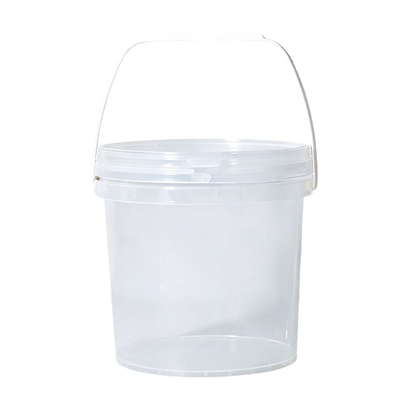 Food Grade Buckets with Lids - Dienrx 3L Plastic Buckets with Screw Lids & Handle, Food Grade Storage Containers for Kitchen, Freezer - Reusable Transparent Plastic Bucket Set