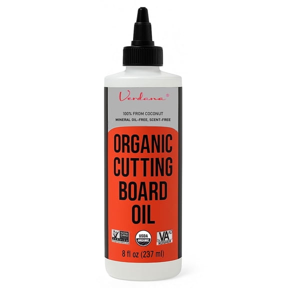 Food Grade Cutting Board Oil Organic Coconut-Derived, Food Safe Mineral Oil Alternative for Butcher Block, Bamboo & Wooden Utensils Kosher, Non-GMO, 8 fl oz