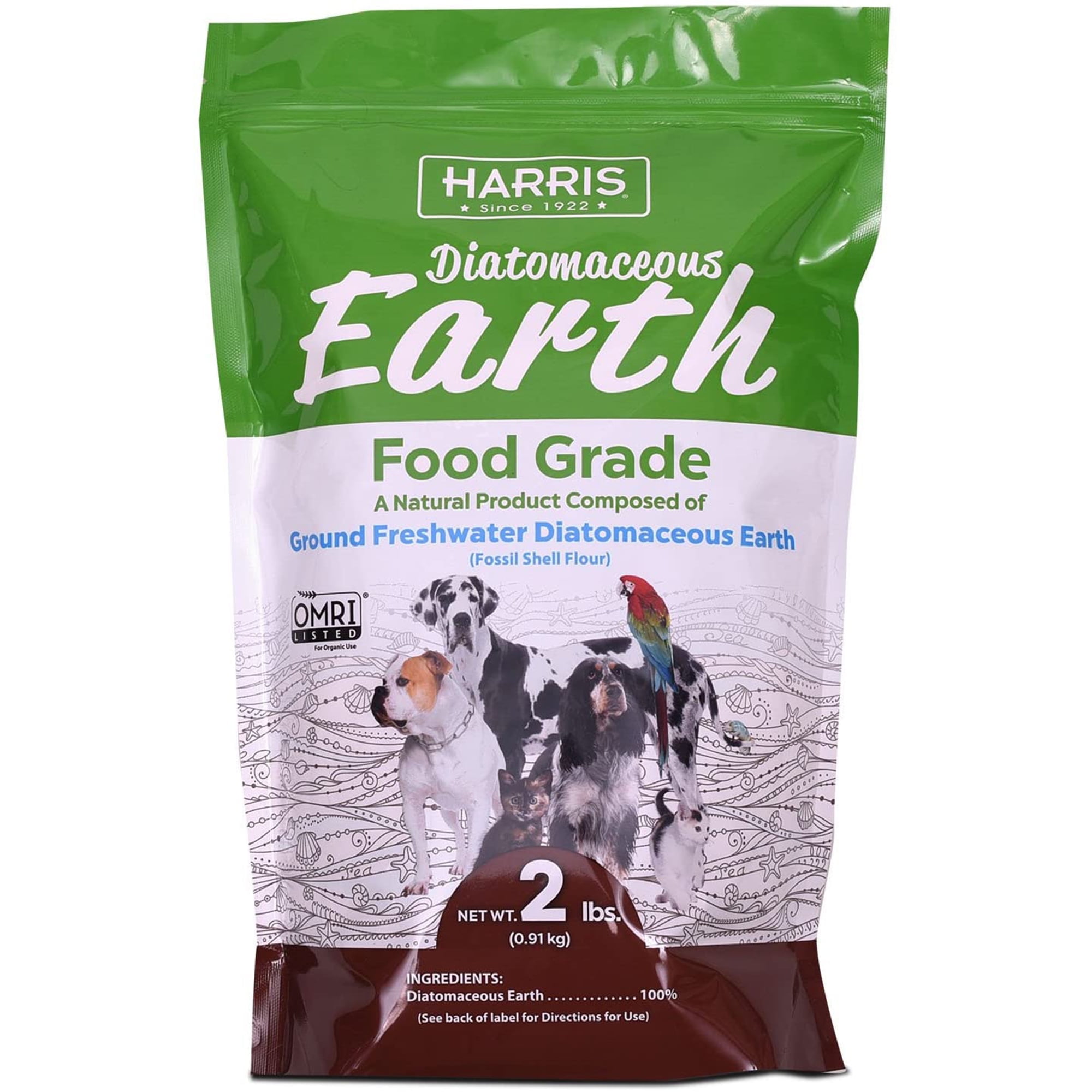 Food Grade Diatomaceous Earth Feed Supplement for Pets, Dogs, Cats, Horses, Cattle, (2 Pounds)