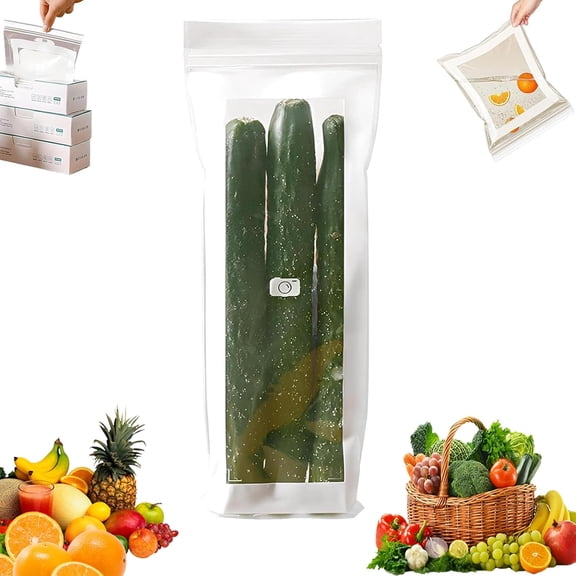 Food Grade Fresh-Keeping Bags, Reusable Sealable Storage Bags, Reusable Freezer Bags With Label, For Fruit Vegetable Refrigerator Storage