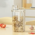 thumbnail image 1 of Food Grade Grain Storage Container with Sealing Lid | Transparent Kitchen Rice Bucket & Cereal Dispenser | Includes Measuring Cup & Easy-Pour Spout | 1-Piece Set, 1 of 3