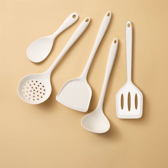 Food Grade Heat Resistant Silicone Kitchen Utensils, Flexible Non Scratch Cooking Tools Perfect for Non Stick Pan Daily Household Cooking Preparation, D
