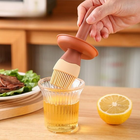 Food-Grade High-Temperature Resistant Oil Brush with Bottle, 2-in-1 Kitchen Barbecue Baking Oil Dispenser Brush