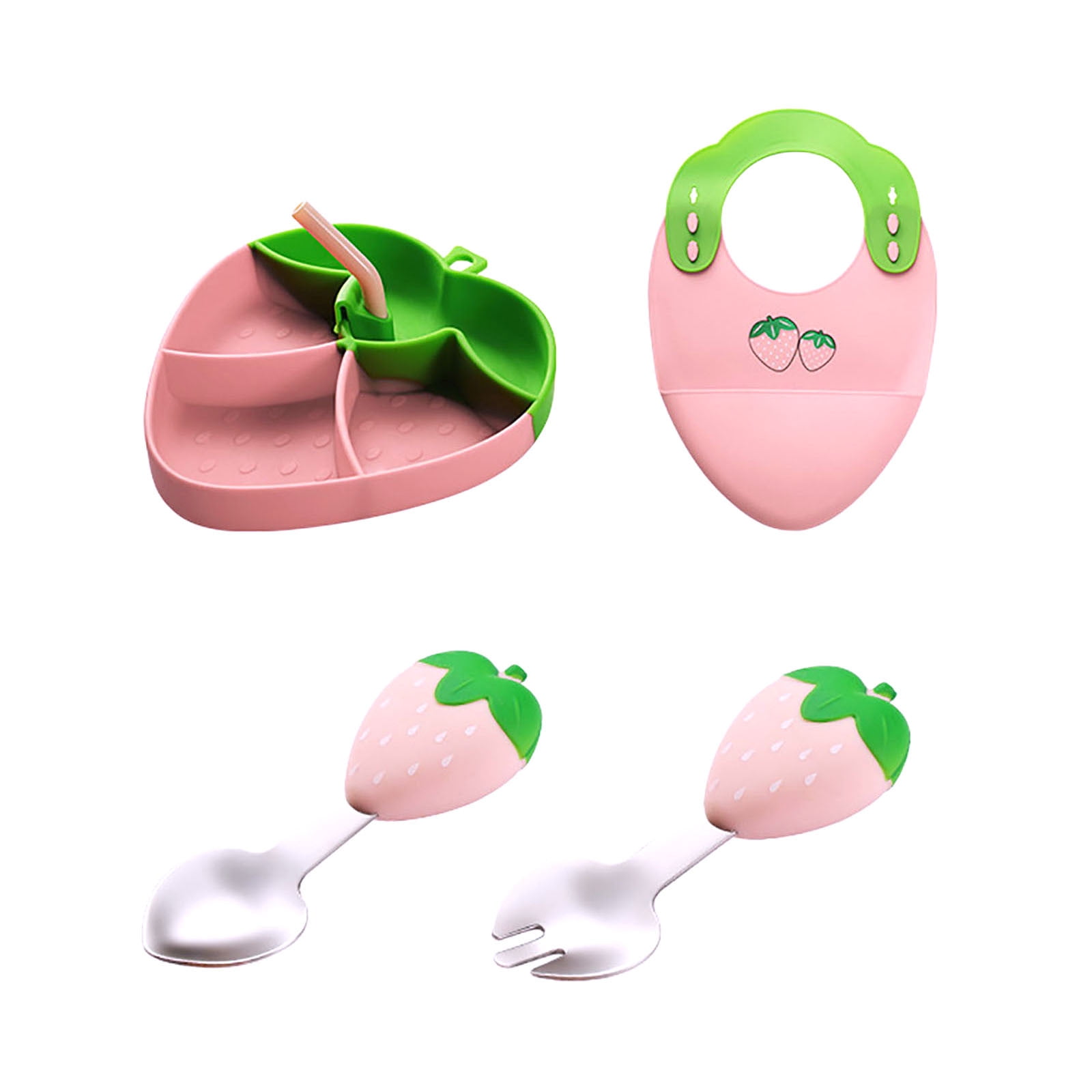 Food Grade Household Baby Food Tray With Suction Cup For Independent Eating Training Tableware(B)