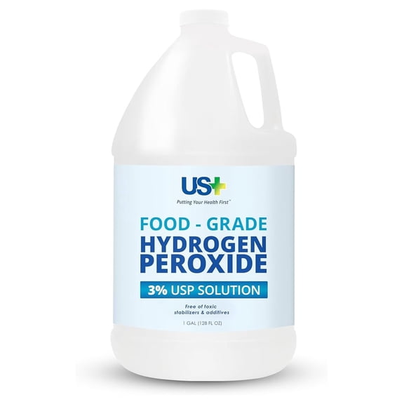Food Grade Hydrogen Peroxide 3% - All-Natural Cleaner & Disinfectant - 1 Gallon (128oz) - Household, Kitchen, Laundry, Safe Surface Cleaner