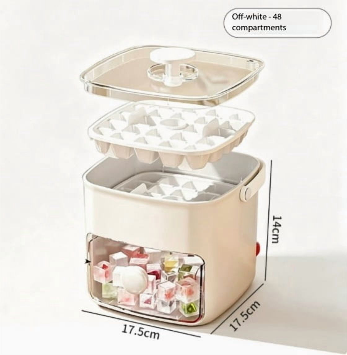 Food-Grade Ice Cube Tray with Lid - Large Capacity Press Type Ice Maker for Home Freezer Multifunctional food mold