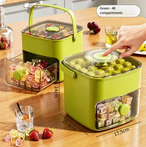 Food-Grade Ice Cube Tray with Lid - Large Capacity Press Type Ice Maker for Home Freezer Multifunctional food mold
