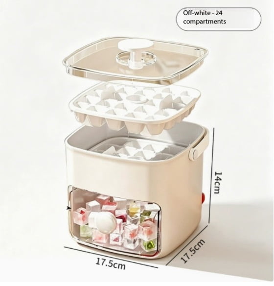 Food-Grade Ice Cube Tray with Lid - Large Capacity Press Type Ice Maker for Home Freezer Storage