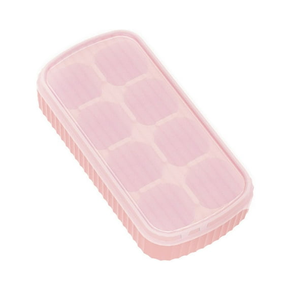 Food Grade Ice Molds with Lid | 8-Cell Tray | Stackable Ice Box for Quick Freezing | Soft Plastic Ice Maker for Easy Release | Multiple Colors