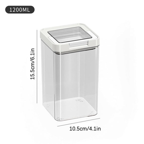 Food Grade Kitchen Grain Storage Jars | Transparent Airtight Containers with Sealing Lids | 800ml, 1200ml, 1600ml, 2000ml Capacity Options for Dry Food