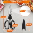 thumbnail image 1 of Food Grade Kitchen Scissors 2 Pack - Heavy Duty Stainless Steel Cooking Shears for Cutting Meat, Food, Fish, Poultry, Multipurpose Sharp Sissors for Dishwasher Safe, Black & White, 1 of 8