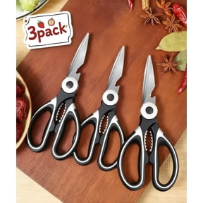 3-Pack Heavy Duty Stainless Steel Kitchen Scissors, Dishwasher Safe