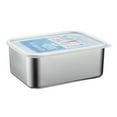 thumbnail image 1 of Food Grade Leak-proof Food Container with Clear Lid Insulation Cold Preservation Large Capacity Stainless Steel Freezer Box for Dinning Room, 1 of 7