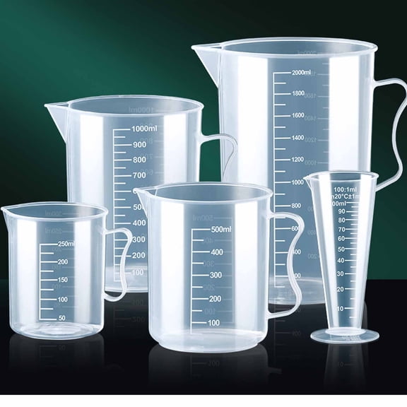 Food-Grade Measuring Cups With Multiple Capacities (500Ml/1000Ml/2000Ml/3500Ml/5000Ml), Clear Milliliters & Cups Scale For Precise Ingredient Measurement, Ideal For Baking