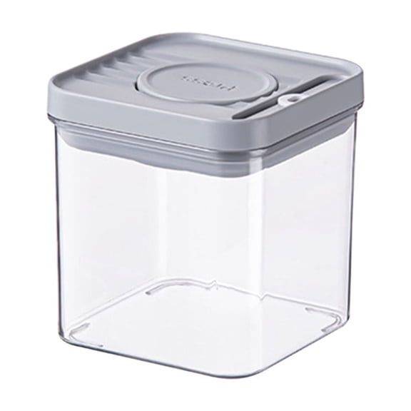 Food Grade PET Transparent Plastic Press Sealed Can | Leakproof Storage Container with Side-Locking Lid | Stackable Kitchen Pantry Organization | 1-Pack