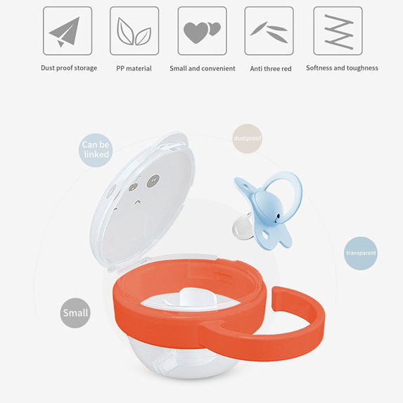 Food-Grade Pacifier Storage Case - Portable Dust-Proof Organizer for Soothing Items, Easy-to-Clean Travel Storage Box, BPA-Free Accessory Container, Compact Home & On-the-Go Organizer, Red