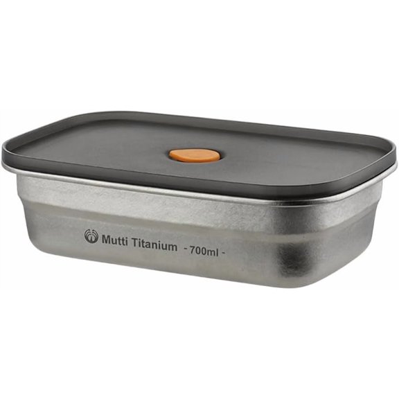 Food Grade Pure Titanium Airtight Food Container, 700ml/1000ml/1400ml Leakproof Lightweight Fridge container For Office Camping Home, BPA-Free Stackable Meal Prep Container (Silver, 700, ml)