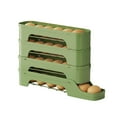 thumbnail image 1 of Large Capacity Automatic Rolling Refrigerator Egg Holder Organizer Stackable Sliding Food Grade Tray For Kitchen Fridge Storage, 1 of 7