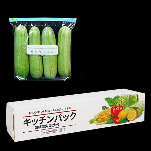 Food Grade Refrigerator Storage Solutions Airtight Self Sealing Compartment Bags for Fresh Vegetables - Durable Zip Lock Pouches for Kitchen Organization