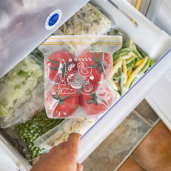 Food Grade Reusable Self Sealing Storage Bags Airtight Freezer,Refrigerator & Microwave Safe Small (16x11.5x2.5cm),Medium (18x16.5x3.5cm),Large (27x24x4cm) 1 Box,Odor Proof Kitchen Preservation Bags