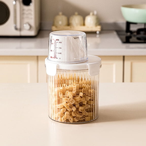 Food Grade Rice Storage Container with Airtight Seal for Kitchen - Large Capacity Flour Bin Cereal Dispenser for Grains Pasta and Snacks - Insect Proof Dry Food Storage Box with Transvisible Body