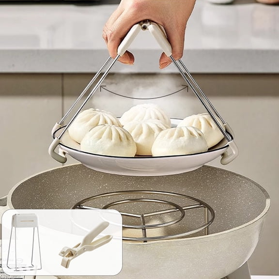 Food Grade Silicone Bowl Grippers with Anti-Slip and Heat Resistant Features, Secure Kitchen Clamp Tools, Safe Holders to Lift Hot Tableware From Steamer, Pot, Oven and Microwave, White2