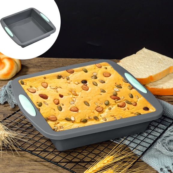 Food-Grade Silicone Cake Pan Set for Air Fryer and Oven, Square Non-Stick Baking Mold, Heat Resistant & Easy Release, Toast Cookie Bread Dessert Baking Pan with Double Handle