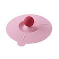 thumbnail image 1 of Food Grade Silicone Cup Lid 3.9-Inch, Universal Airtight Seal Mug Cover for Glass Coffee Cups, Reusable Antidust Drink Lids with Spoon Holder, Round Leak-Proof Beverage Cap, 1Pc(Pink,3.9x3.9"), 1 of 6