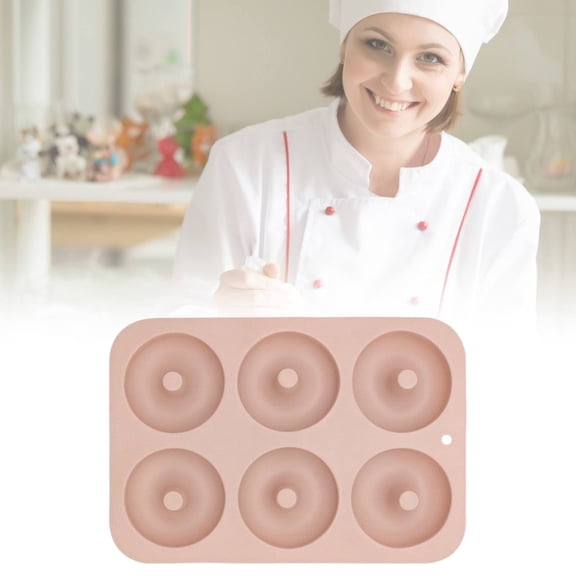 Food Grade Silicone Donut Mold - Baking Pan Non-Stick for Donuts, Easy Pop Out! Easy Clean! Dishwasher/Microwave Safe,Heat Resistant,BPA Free Pink