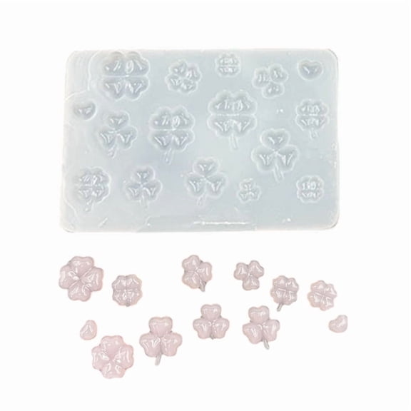 Food Grade Silicone Four Leaf Clover Shape Mold For Resin Crafts Jewelry Accessories Reflective Finish Easy Release