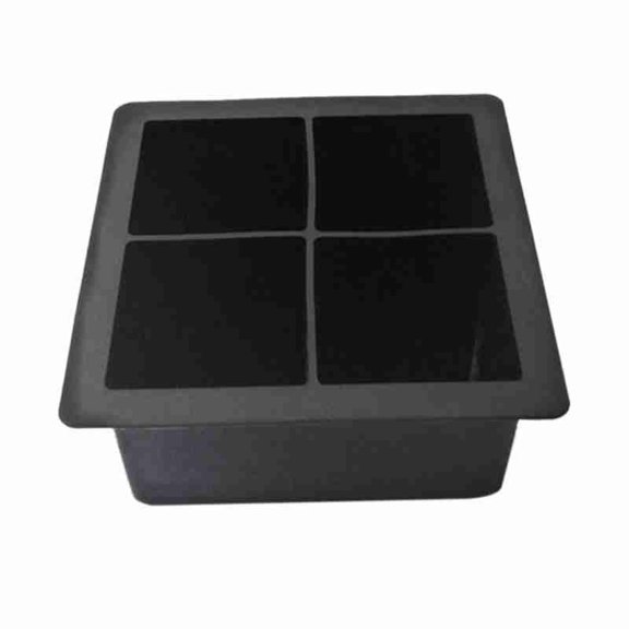 Food Grade Silicone Ice Cube Mold with Easy Release for Cocktails Beverages and Desserts 9.2x9.2x4.8cm Black