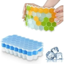 Food-Grade Silicone Ice Cube Tray with Lid and Storage Bin for Freezer, Easy-Release 2*36 Small Nugget Ice Tray with Spill-Proof Cover&Bucket, Flexible Ice Cube Molds with Ice Container, Scoop Cover