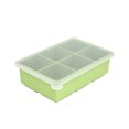 thumbnail image 1 of Food Grade Silicone Ice Cube Tray with Lid 6 Grid for Freezing Beverage, Mint Green, 1 of 6