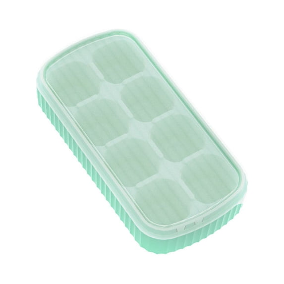 Food-Grade Silicone Ice Molds with Lids – 16-Cube Reusable Freezer Tray for Cocktails & Smoothies, 5 Colors, BPA-Free, Stackable Design Green