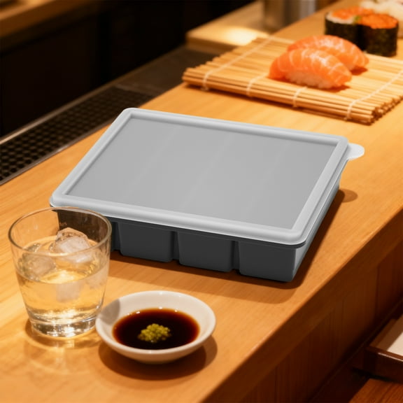 Food Grade Silicone Ice Tray Household, Silicone Tray, Square Whiskey Large Molds - Old Fashioned Trays with Lid - Easy Release Freezer Mold for Cocktail Food Soup & Juice